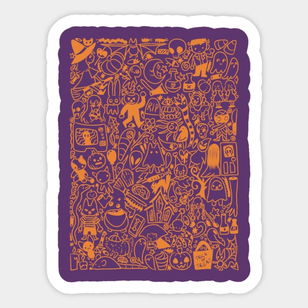 Halloween Doodle (orange) Sticker by Kenners